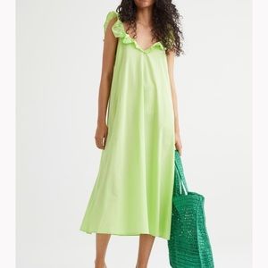 H&M Lime Green Ruffle Detail Sundress